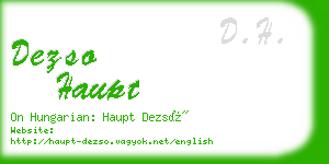 dezso haupt business card